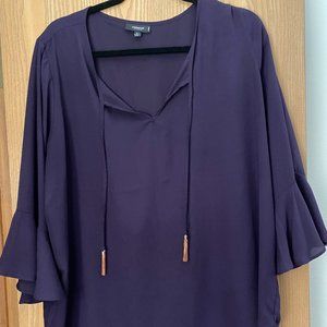 Premise Studio Purple Blouse with bell sleeves